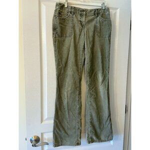 Ann Taylor Loft Slim Bootcut Low Rise Pale Olive Green Corduroy 5 Pocket Pants 4